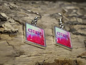 CREATE - Dangle Earrings, handmade resin