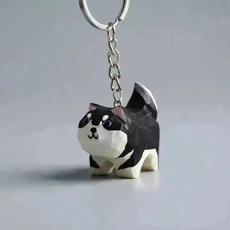 Creative Decorative Hand carved wooden Cat Trinkets Ornaments