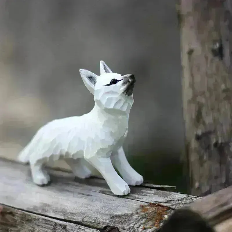 Creative Decorative Hand carved wooden Cat Trinkets Ornaments