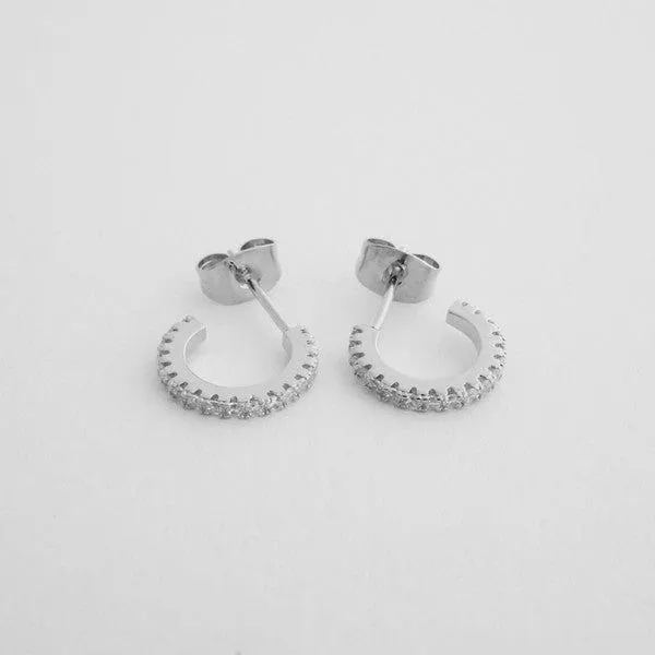 Crystal Clear Huggie Hoops