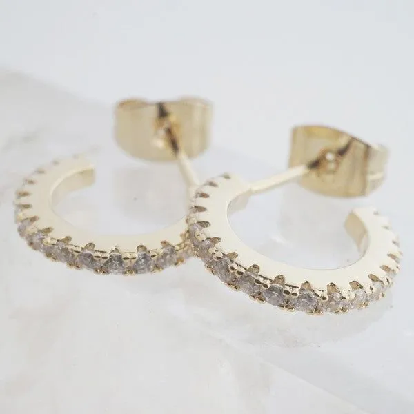 Crystal Clear Huggie Hoops
