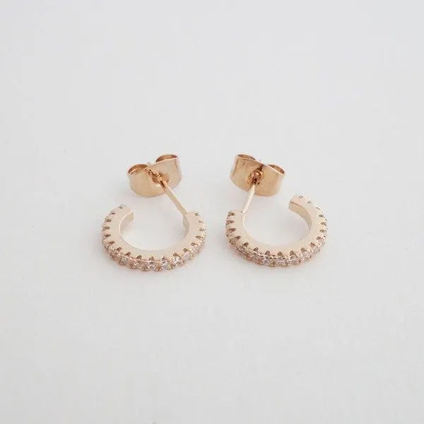 Crystal Clear Huggie Hoops