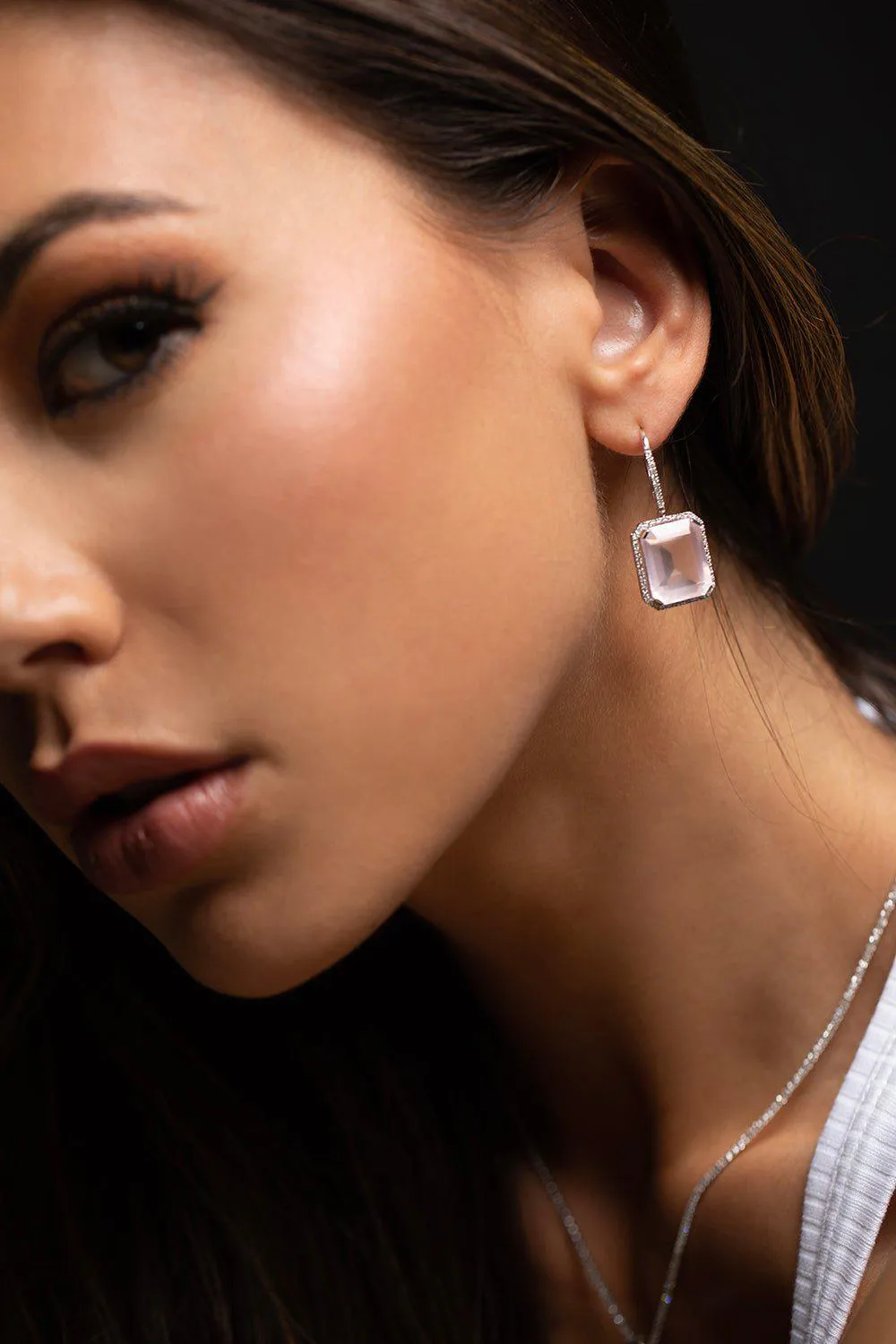 Crystal Diamond Portrait Earrings