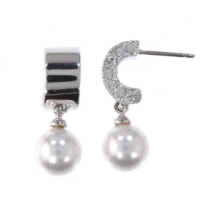 crystal drop rhodium earring