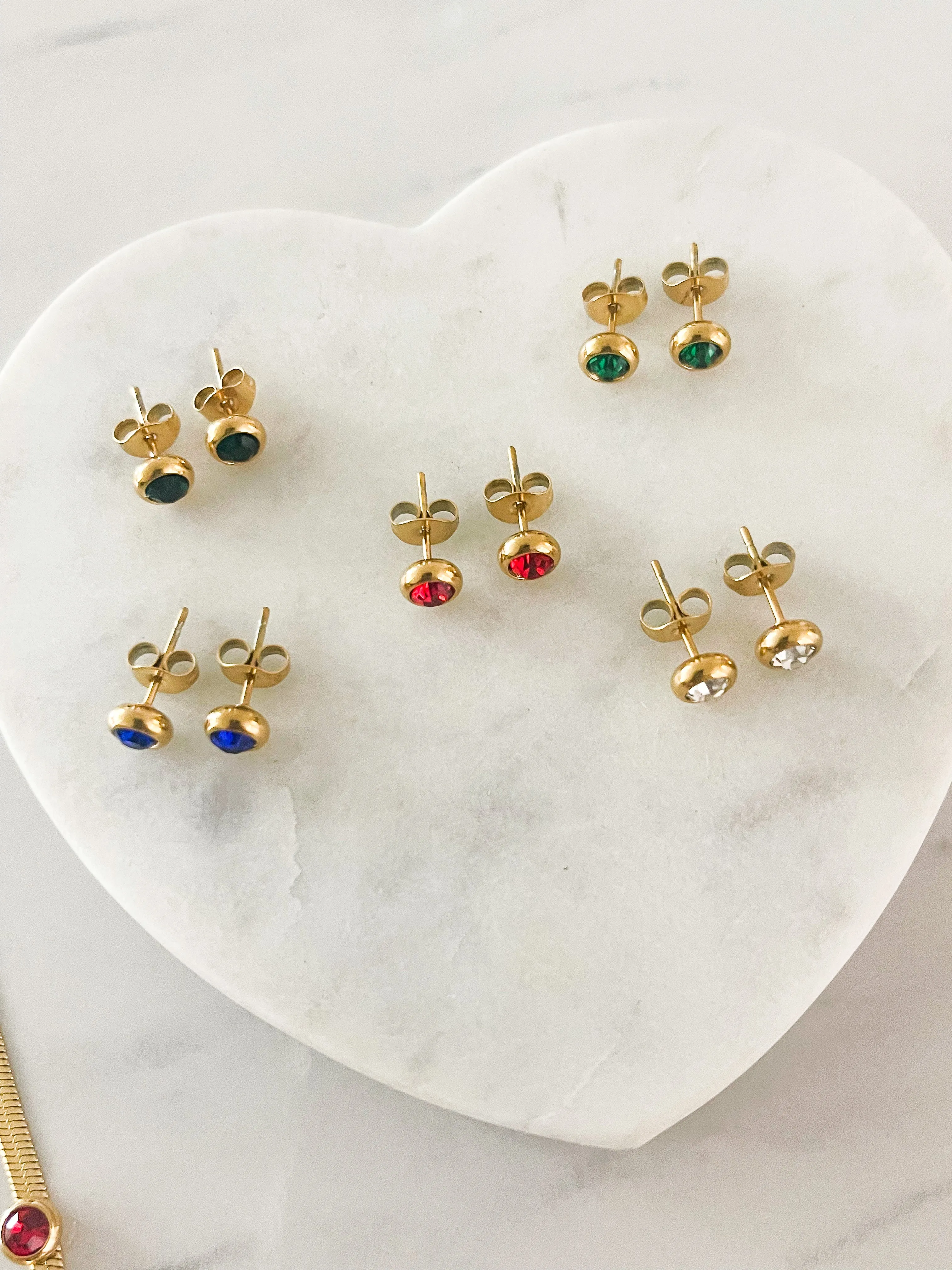 CRYSTAL EAR STUD EARRINGS