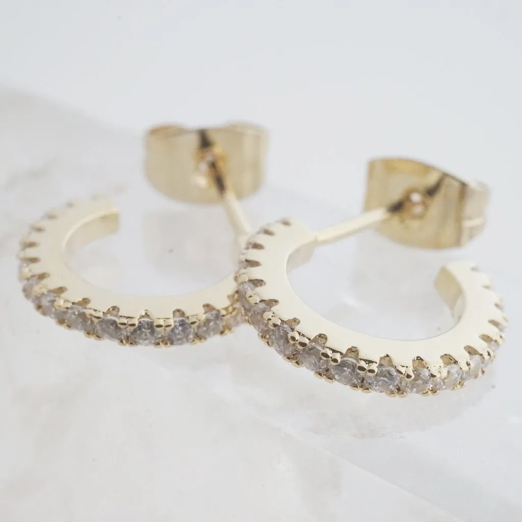 Crystal Huggie Hoops