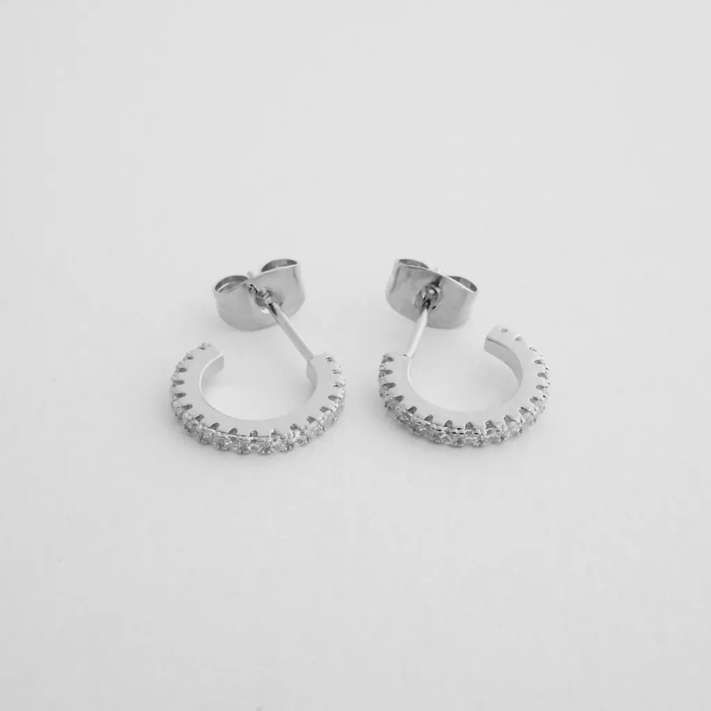 Crystal Huggie Hoops