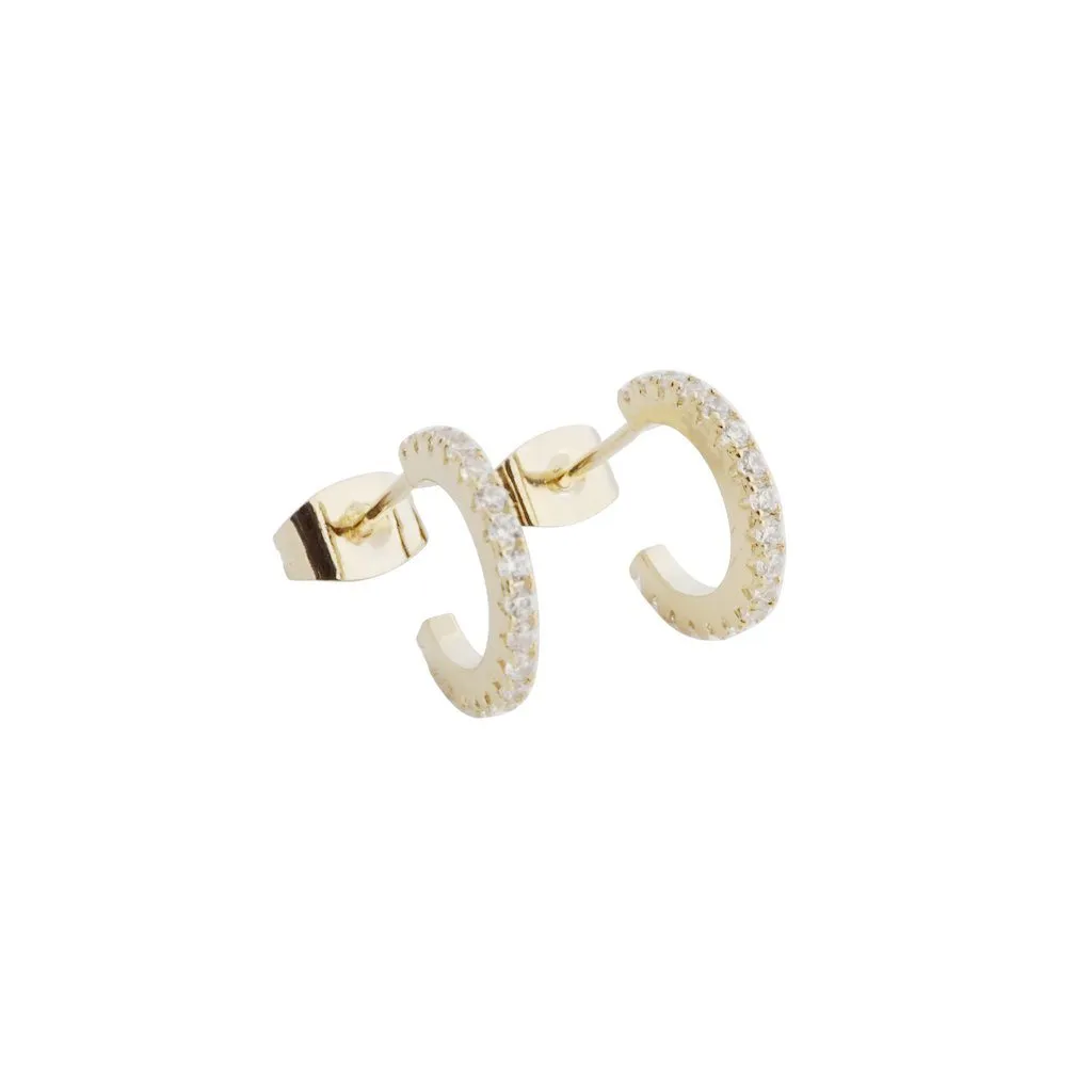 Crystal Huggie Hoops