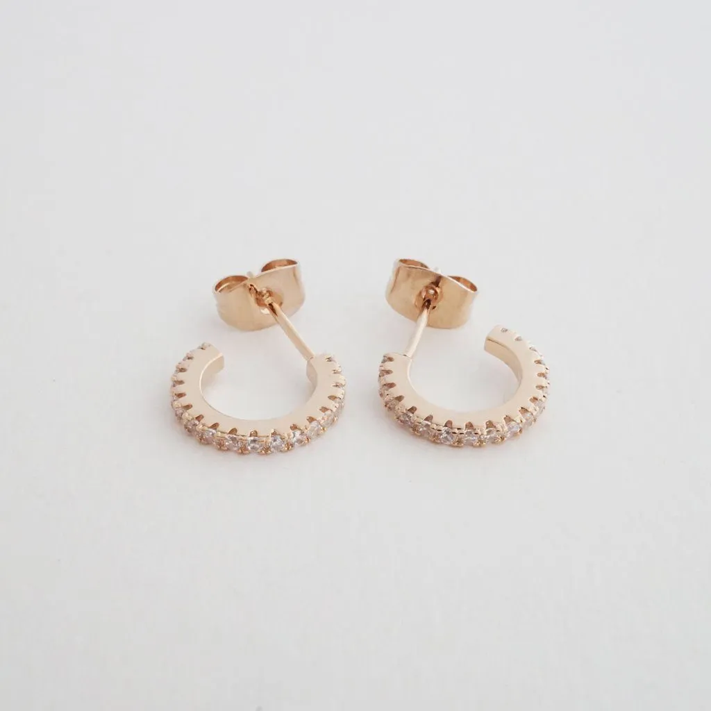 Crystal Huggie Hoops