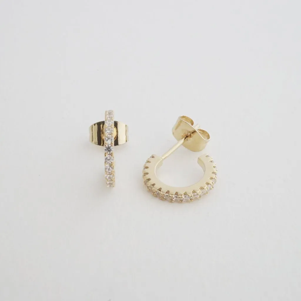 Crystal Huggie Hoops