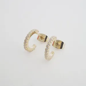 Crystal Huggie Hoops