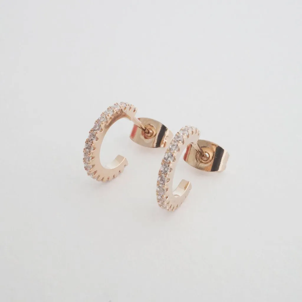 Crystal Huggie Hoops