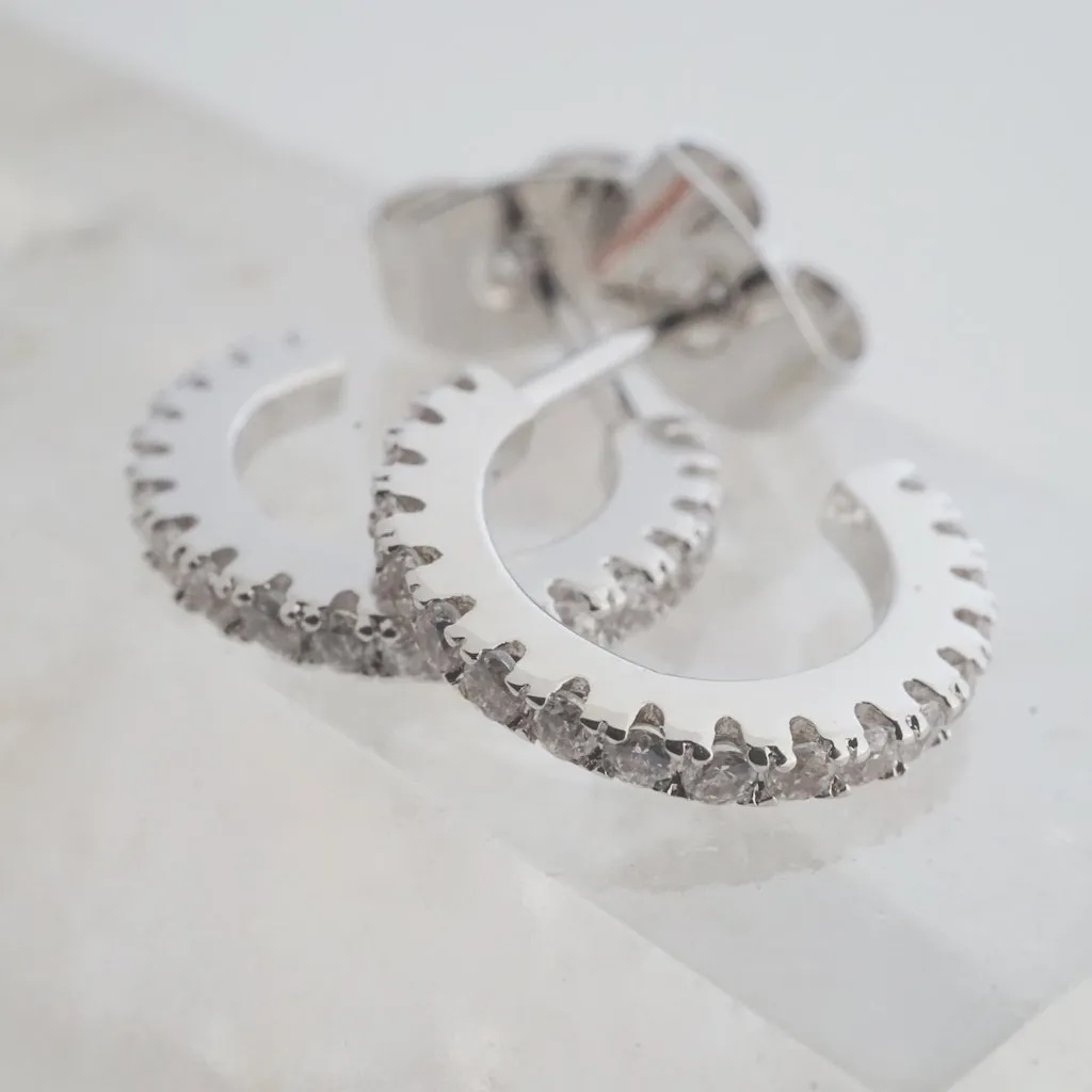Crystal Huggie Hoops