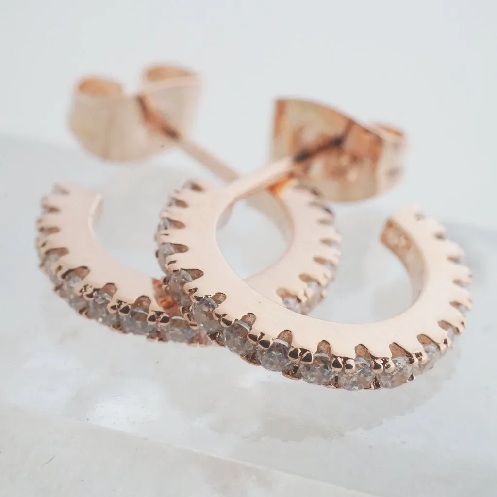 Crystal Huggie Hoops