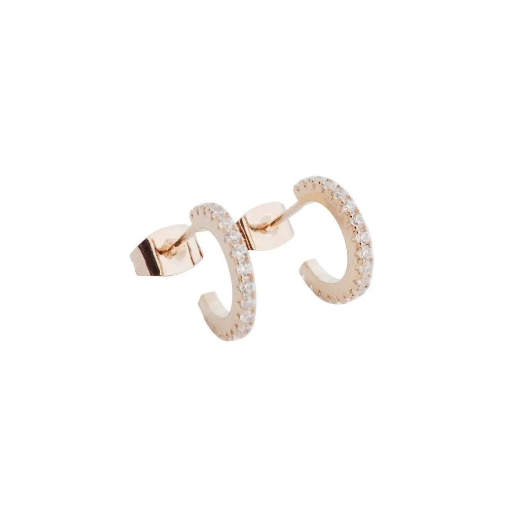 Crystal Huggie Hoops