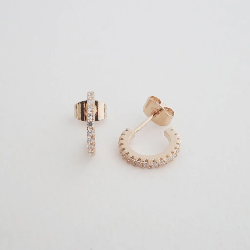 Crystal Huggie Hoops