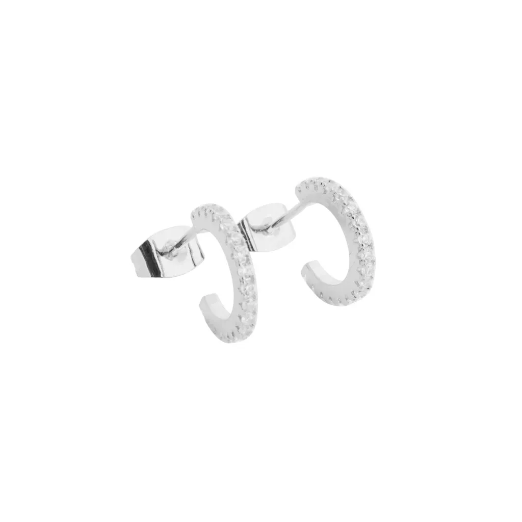 Crystal Huggie Hoops