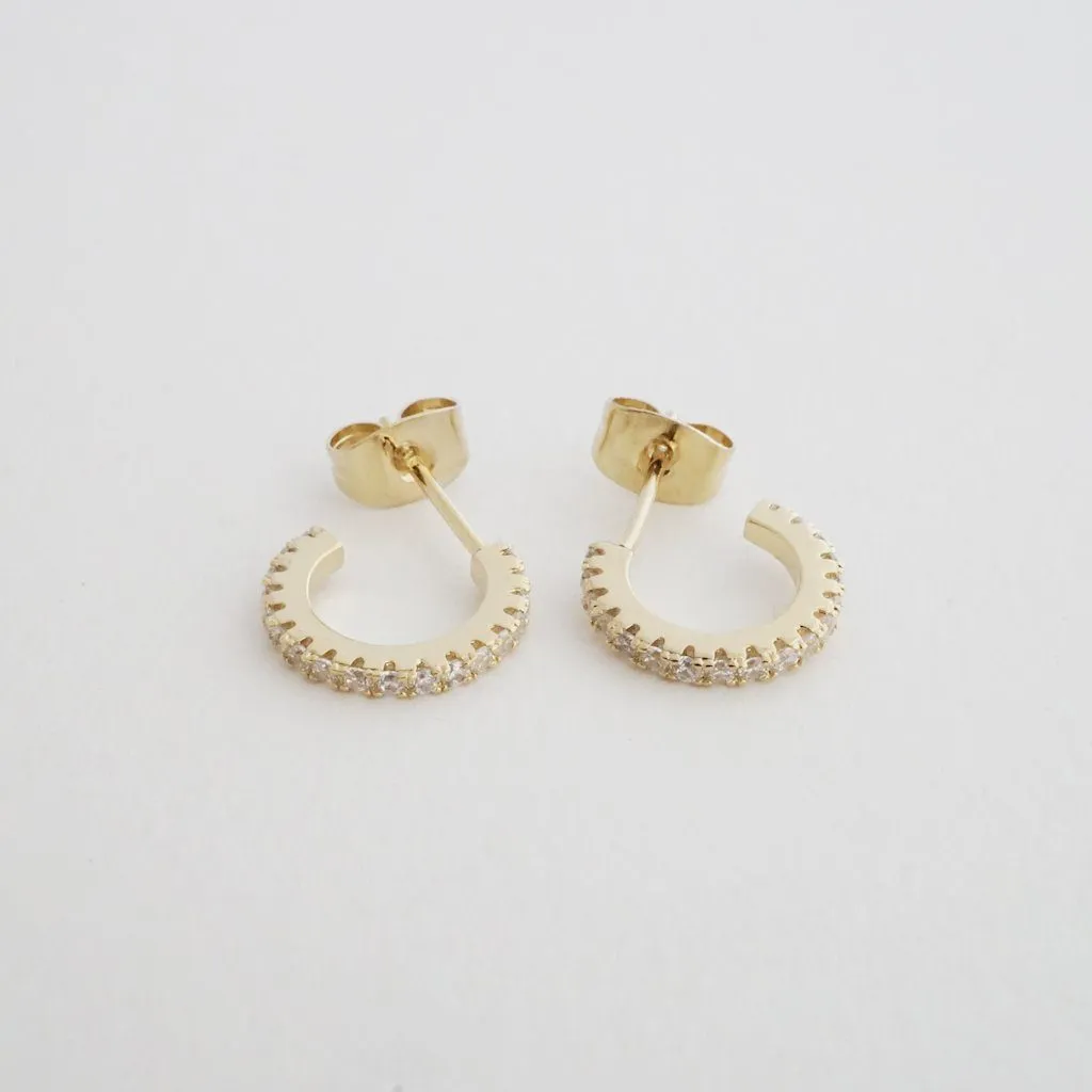 Crystal Huggie Hoops