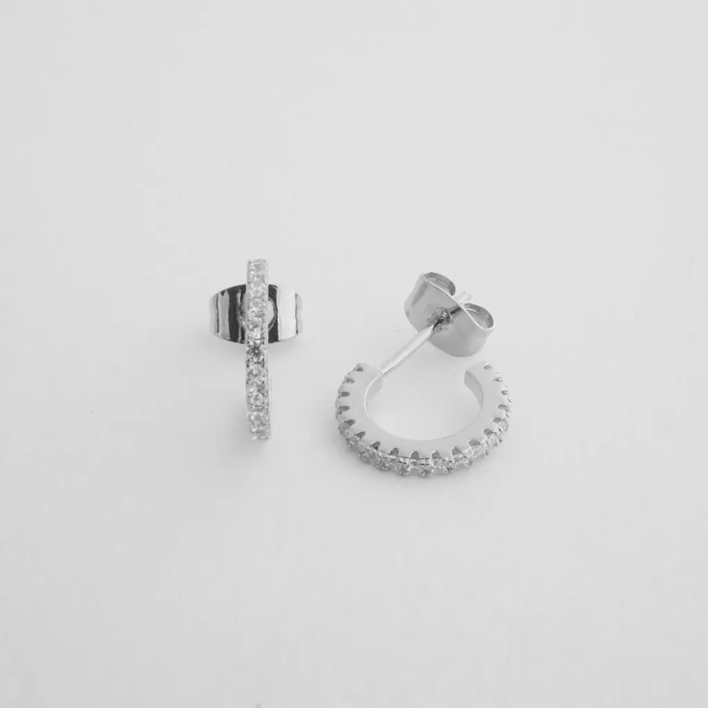 Crystal Huggie Hoops