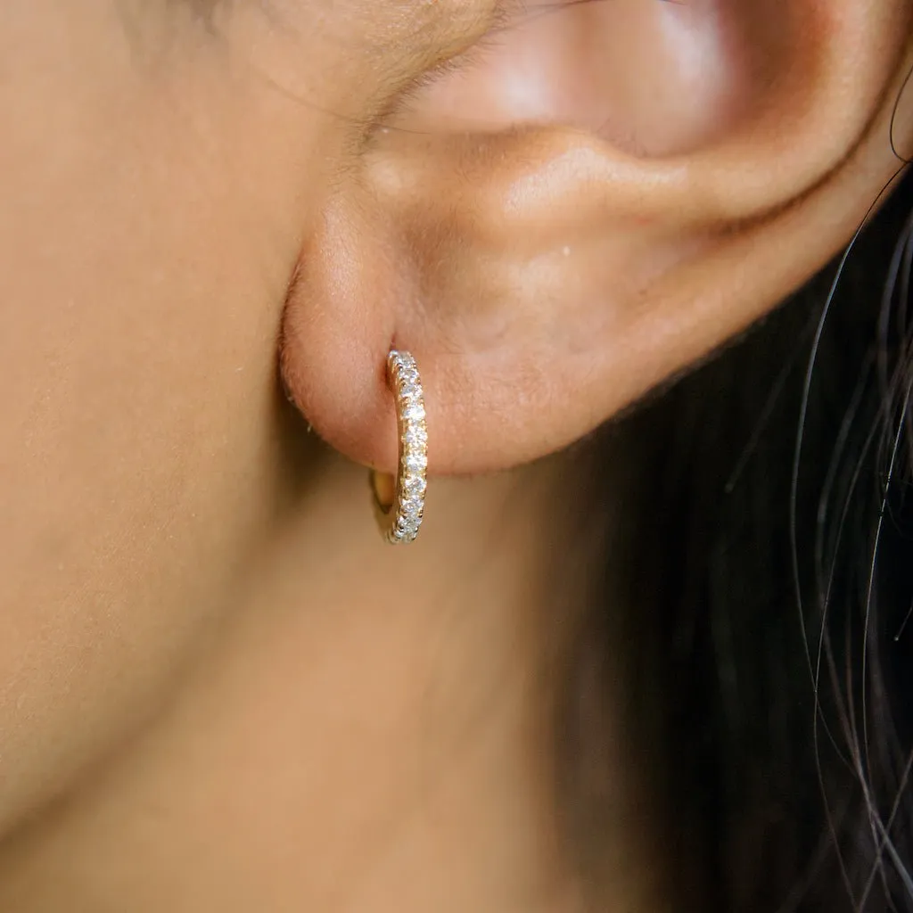 Crystal Huggie Hoops
