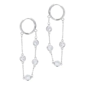 Crystal Station Draped Loop Chain Earrings