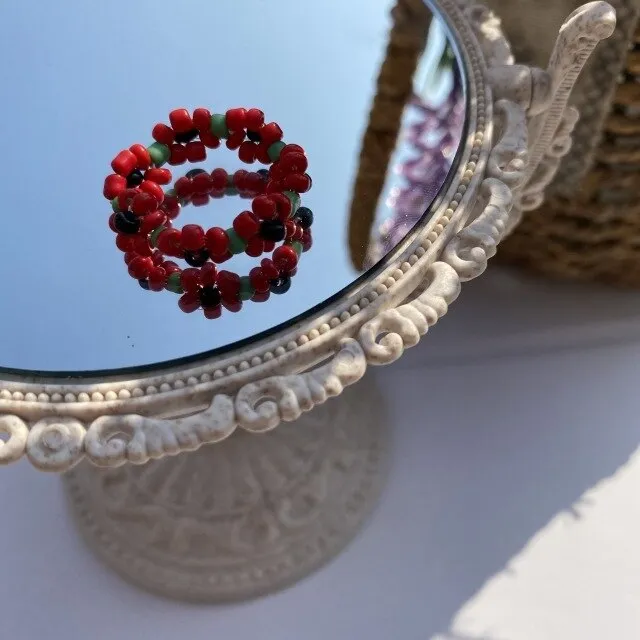 Cute Transparent Resin Acrylic  Square Round Rings