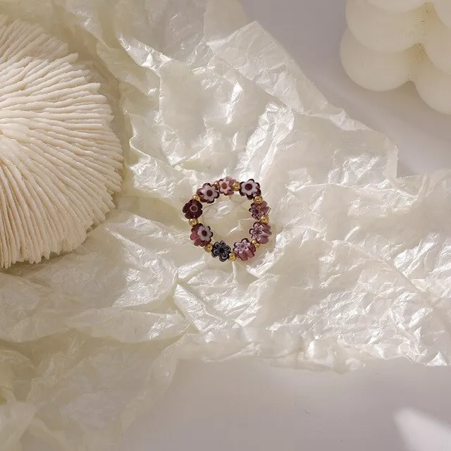 Cute Transparent Resin Acrylic  Square Round Rings