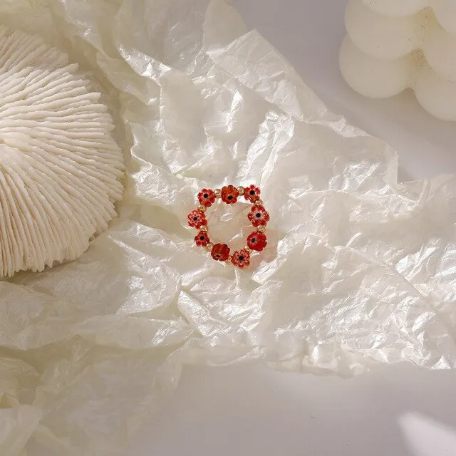 Cute Transparent Resin Acrylic  Square Round Rings