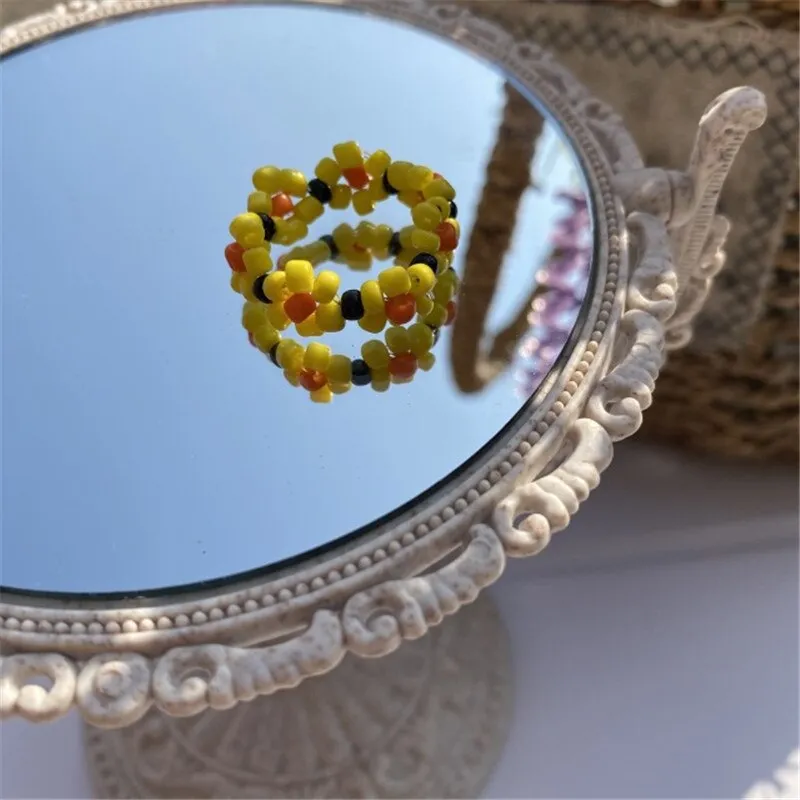 Cute Transparent Resin Acrylic  Square Round Rings