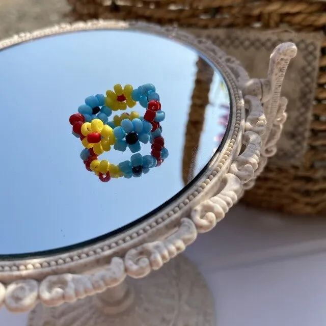 Cute Transparent Resin Acrylic  Square Round Rings