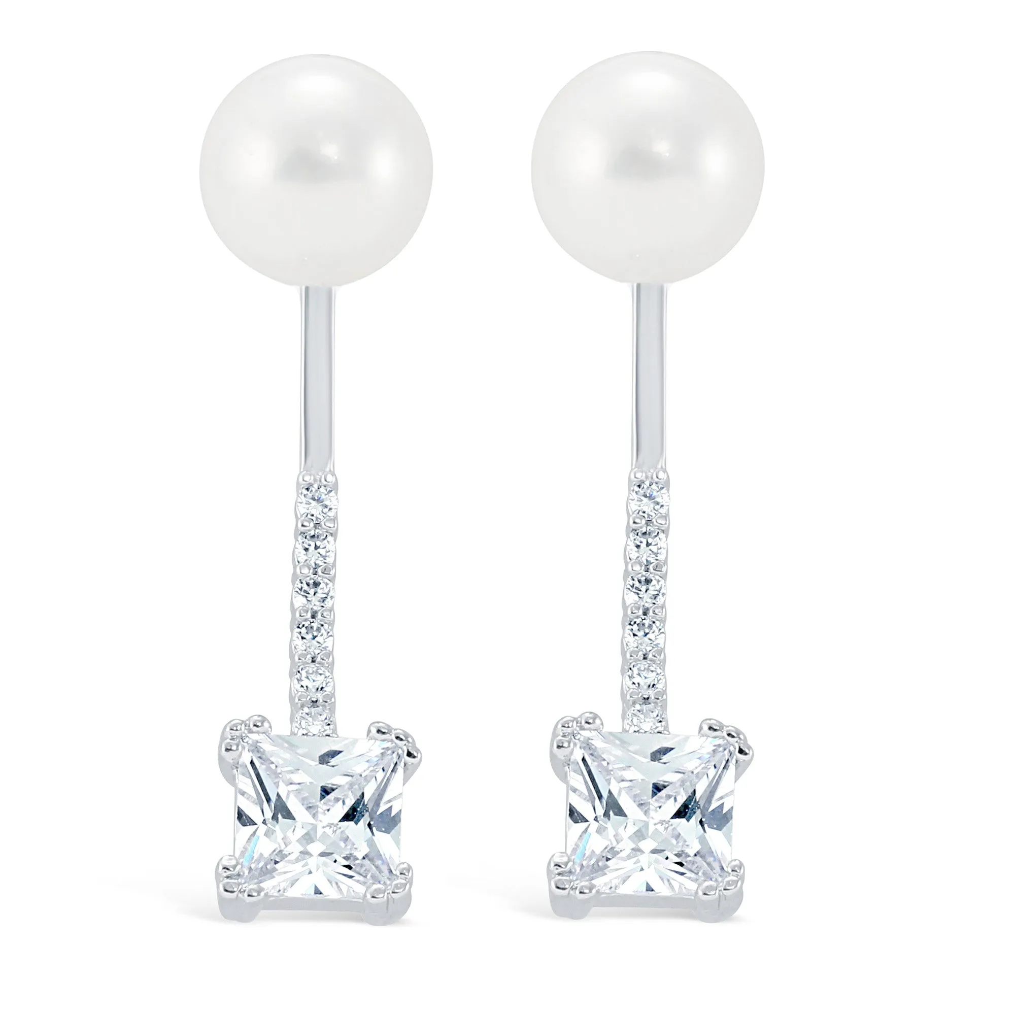 Cz Drop Pearl Ear Jacket