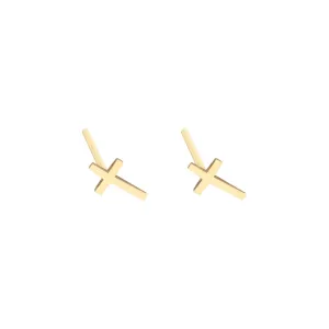 Dainty Cross Stud Earring - Gold Tiny Cross Tragus Earrings - Christmas Gift - Minimalist Cross Earrings - Christian Gift - Gift for Her (925 Sterling Silver)