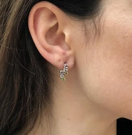 Dainty Garnet Earrings - Genuine Garnet Earrings - Red Vintage Earrings
