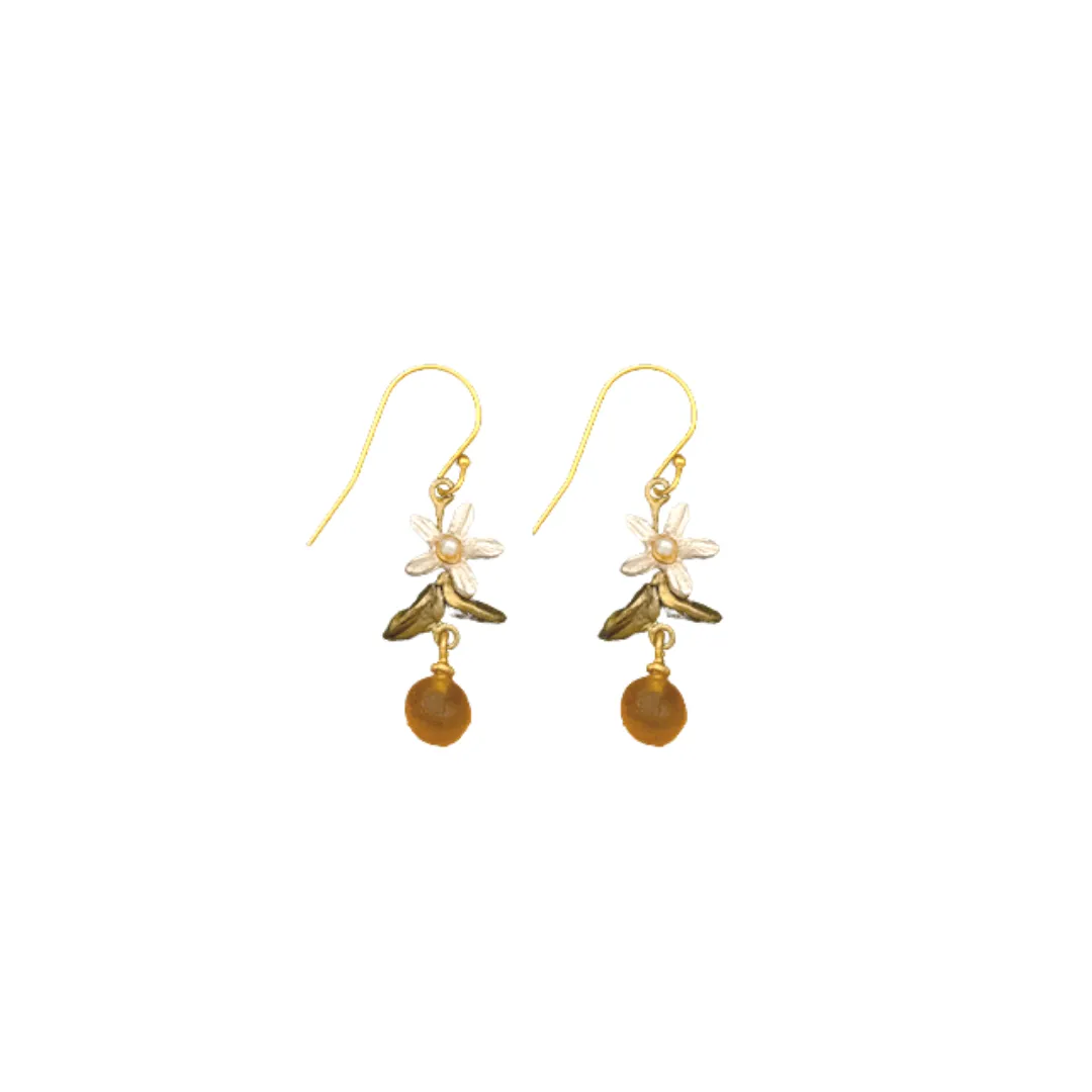 Dainty Orange Blossom Earrings