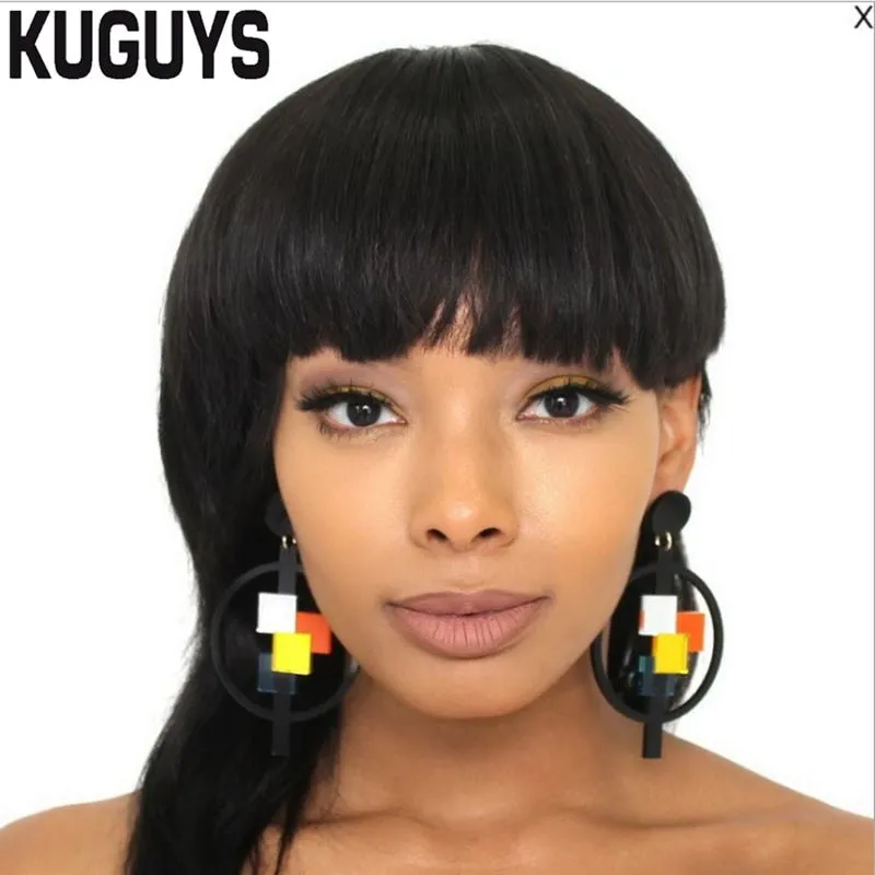 Daisy Black Round Large Drop Earring for Womens Trendy Jewelry Acrylic Colorful Geometric Earrings Fashion Womans Accessories