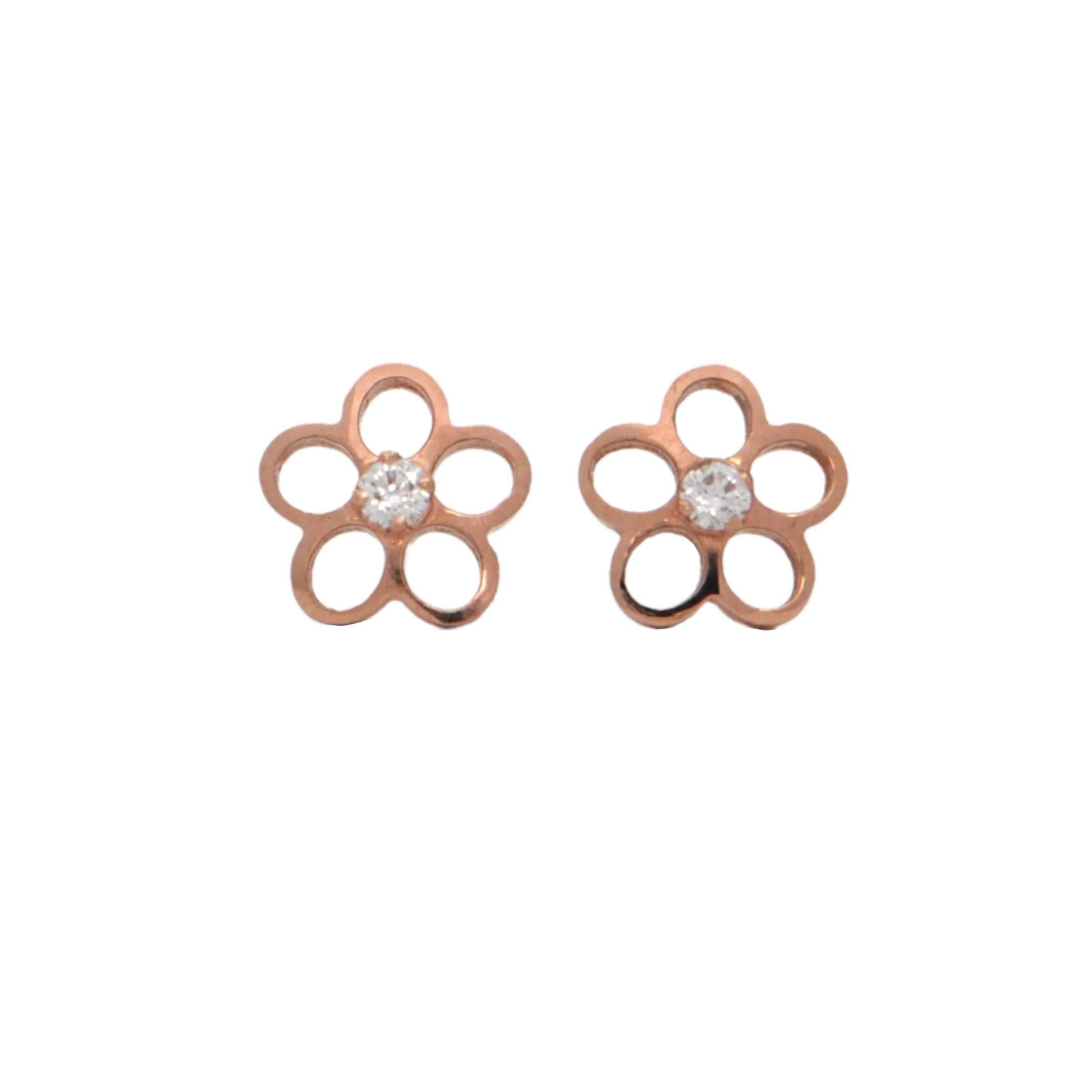 Daisy Exclusive Mini Diamond 18k Rose Gold Daisy Earrings