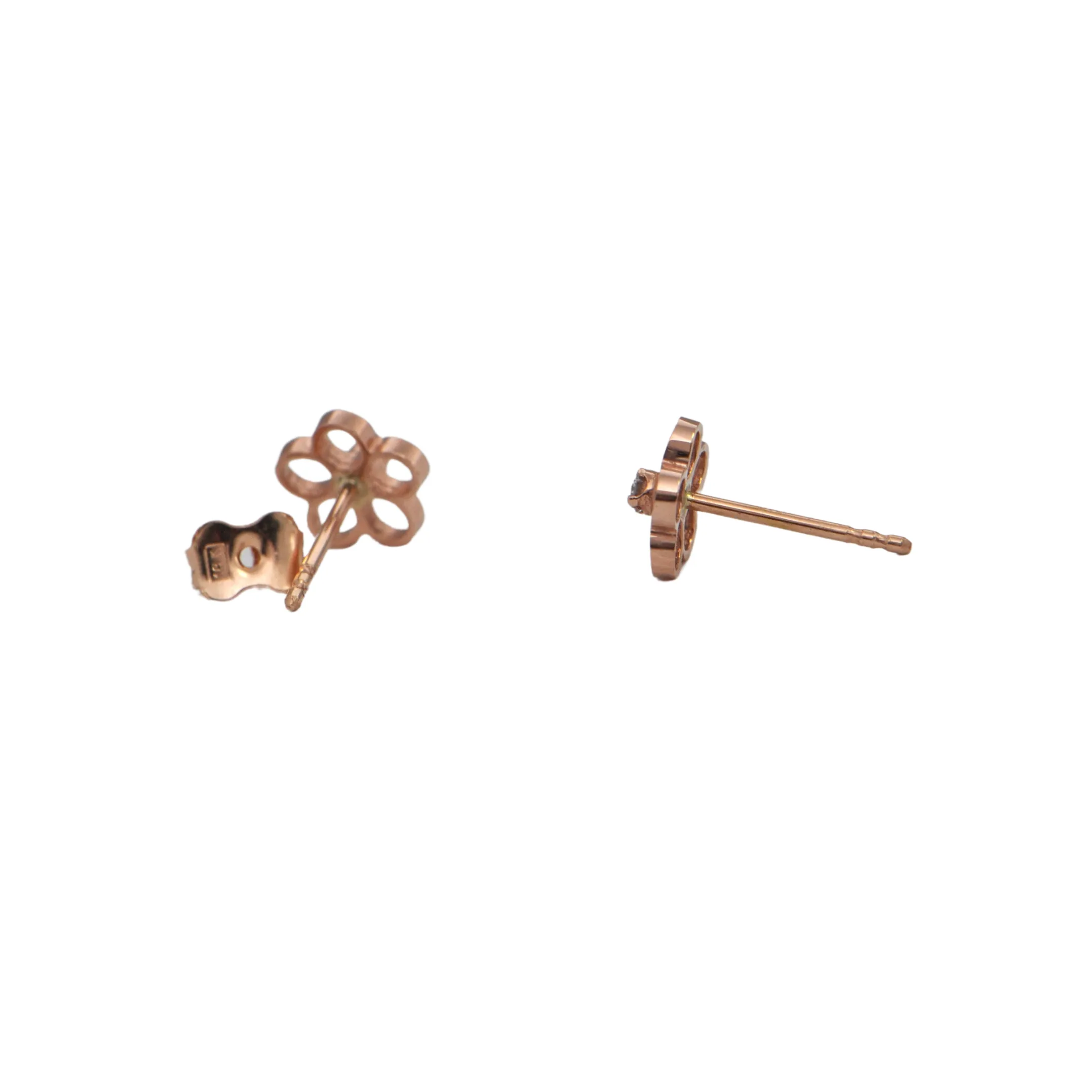 Daisy Exclusive Mini Diamond 18k Rose Gold Daisy Earrings