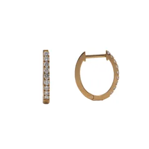 Daisy Exclusive Mini Diamond 18K Yellow Gold Huggie Earrings