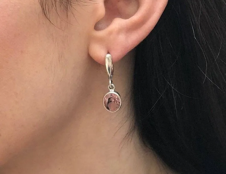 Dangling Garnet Earrings - Natural Garnet Earrings - Long Red Earrings