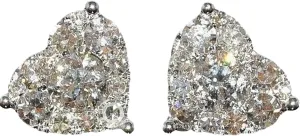 Dazzling Heart Stud Earrings for Women Dainty Cubic Zirconia Wedding Earrings Diamond Engagement Earrings (Multicolor, One Size)