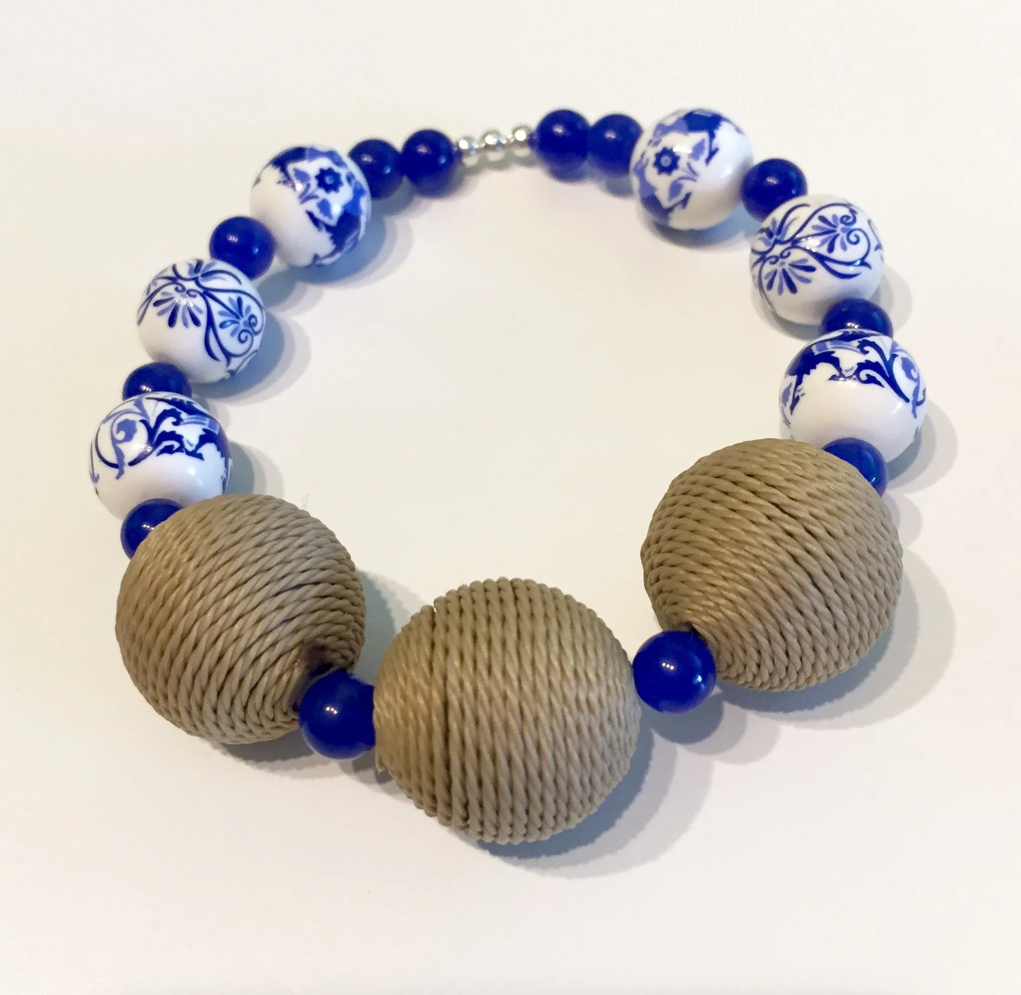 Delft Punk Holland Blue Painted Ceramic Earrings