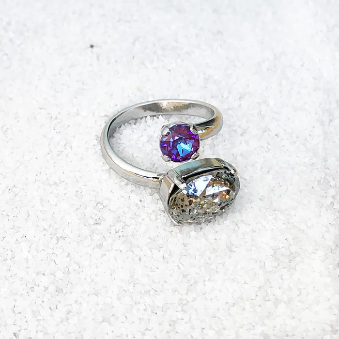Delite Dual Crystal Statement Rings