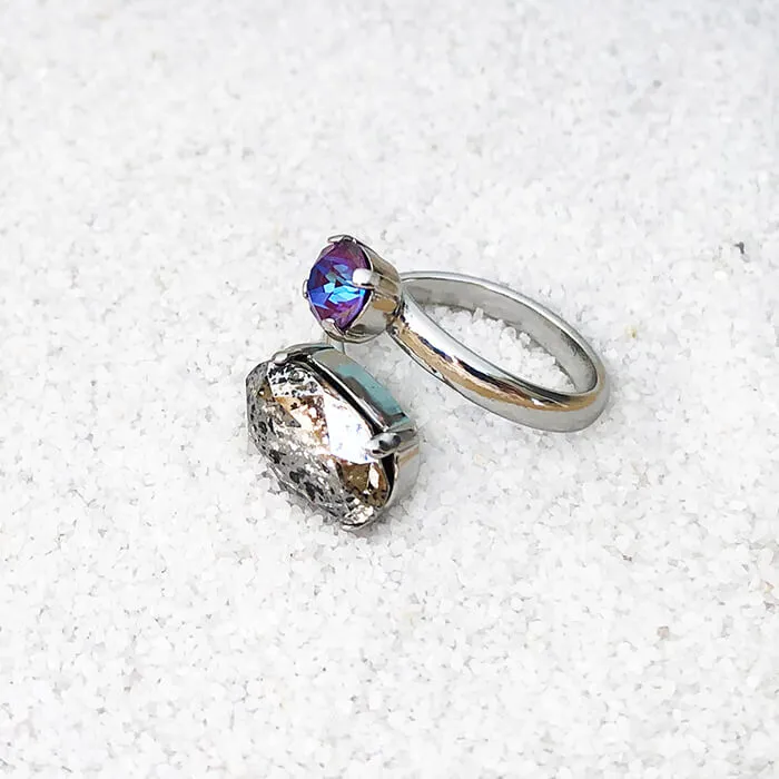 Delite Dual Crystal Statement Rings