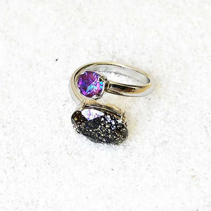 Delite Dual Crystal Statement Rings