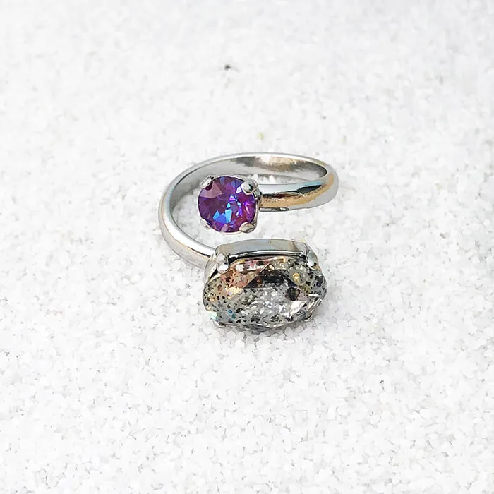 Delite Dual Crystal Statement Rings
