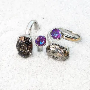 Delite Dual Crystal Statement Rings