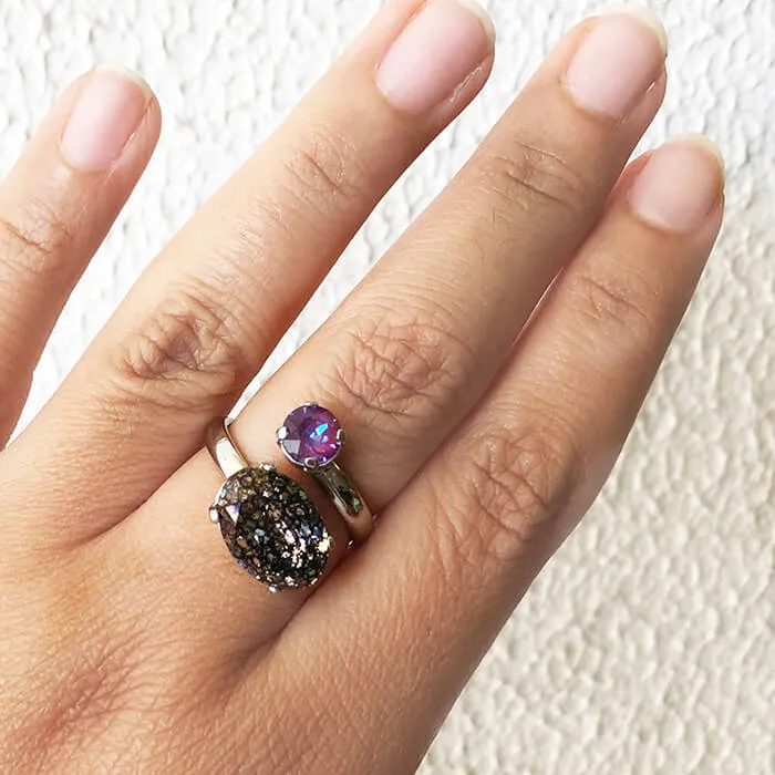 Delite Dual Crystal Statement Rings