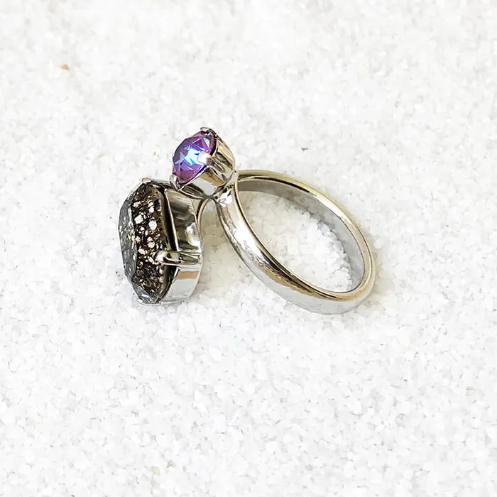 Delite Dual Crystal Statement Rings