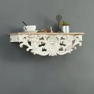 Della Carved Wooden Wall Rack
