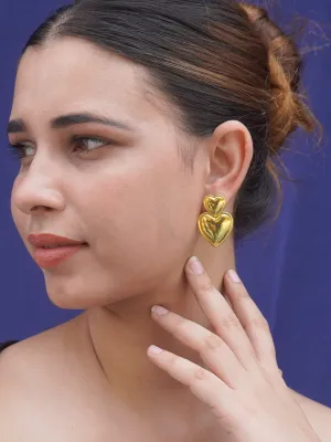 Demi-Fine Gold Plated Heart Shaped Earring